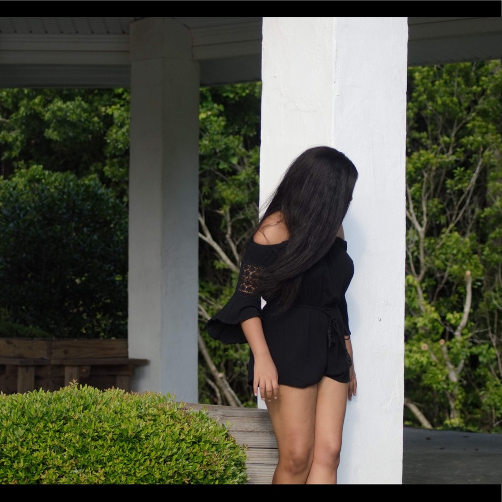 Black off the shoulder romper